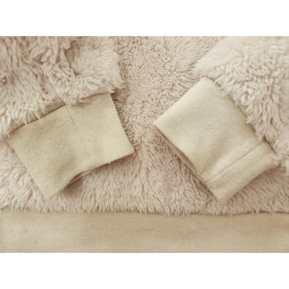 Nike Just Do It Kids Plush Pullover Sweatshirt Size 5-6 Beige Crew Neck Swoosh - Picture 11 of 12